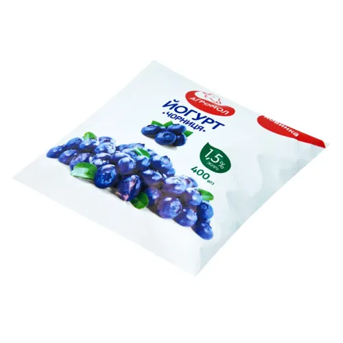 Йогурт Агромол чорниця 1,5%, 400г