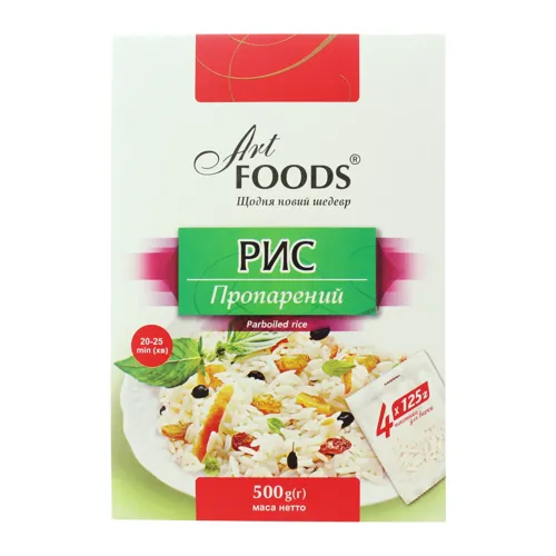 Рис пропарений Art Foods к/у 500г