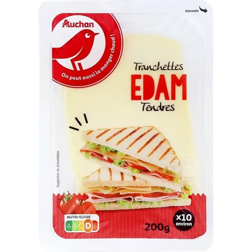 Сир Ашан Едам пластинки 200г