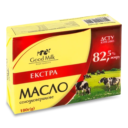 Масло Солодковершкове Екстра Good Milk м/у, 82.5%, 180г