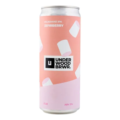 Пиво 0.33л 5% світле нефільтроване непастеризоване Milkshake Ipa Zefirberry Underwood Brewery з/б