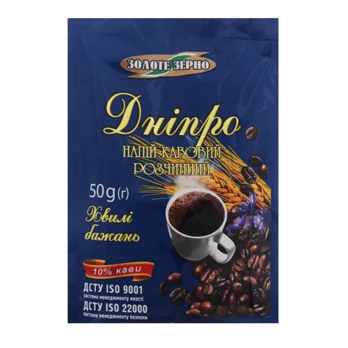 Напій кавовий розчинний «Дніпро Золоте Зерно» м/у 50г