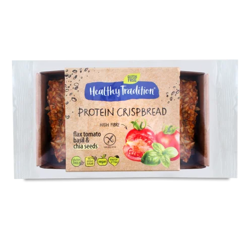 Хлібці Білкові Лляні З Томатами, Базиліком Та Насінням Чіа Healthy Tradition, м/у 40г