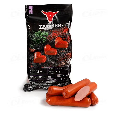 Сосиски «Тульчин» «Справжні» 1 ґ, кг