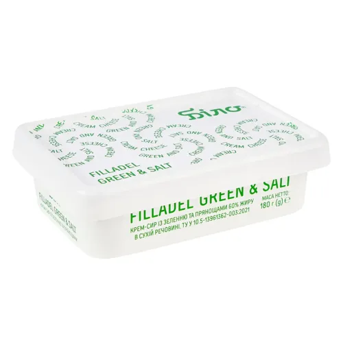 Крем-сир Біло Filladel Green&Salt 60%, 180г