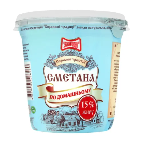 Сметана 15% По-домашньому Злагода 300г