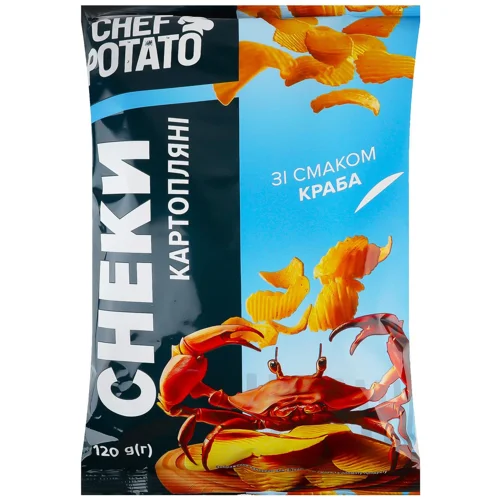 Снеки Сhef Potato картопляні зі смаком краба 120г