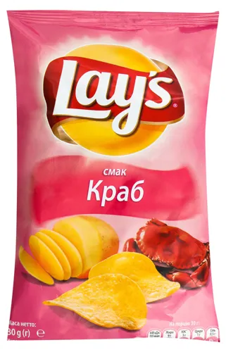 Чіпси Lays зі смаком крабу 30г х36