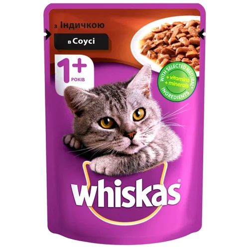 Корм вологий Whiskas з індичкою для котів 85г