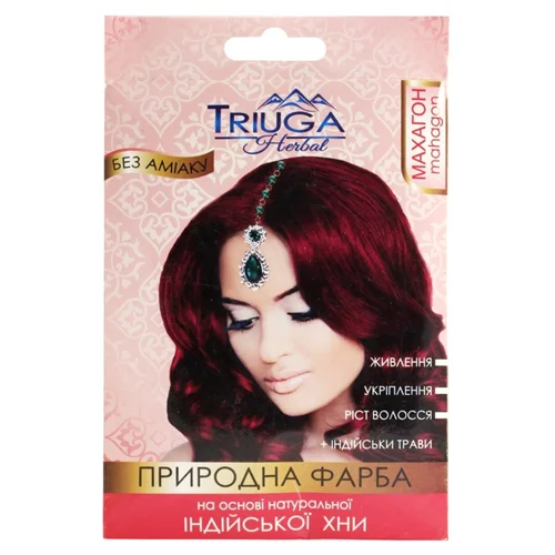 Фарба для волосся на основі хни Triuga Herbal Махагон 25г