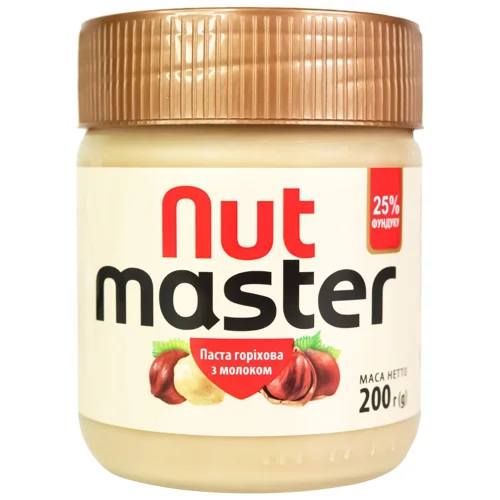 Паста горіхова Nut Master з молоком 200г