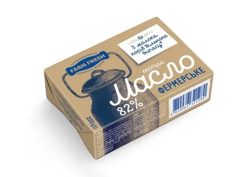 Масло 82% вершкове фермерське Екстра Farm Fresh м/у 200г