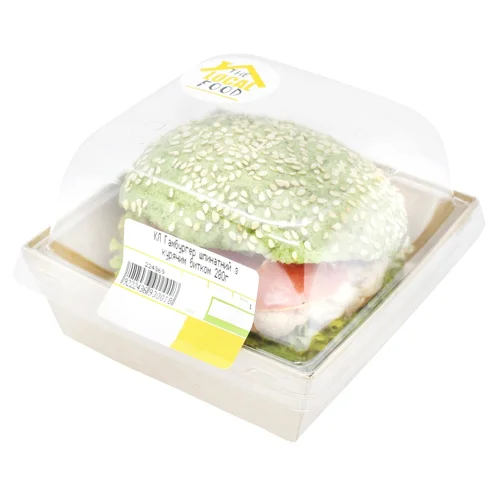 Гамбургер шпинатний The Local Food з курячим битком 280г