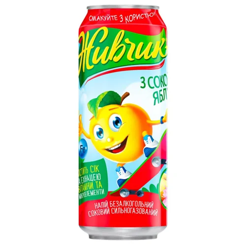 Напій газований Живчик яблуко з соком 0,5л