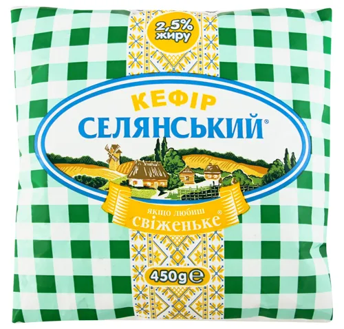 Кефір 2.5% Селянський м/у 450г