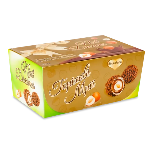 Цукерки Горіхові Мрії, Вищого Ґатунку, Картонна Упаковка, 200г