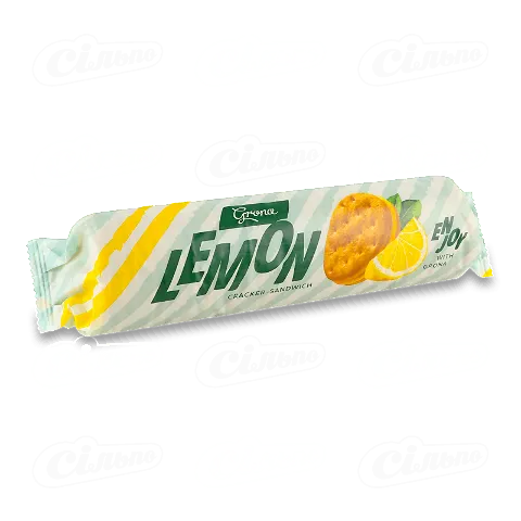 Крекер-сендвіч Grona з начинкою лимон, 195г
