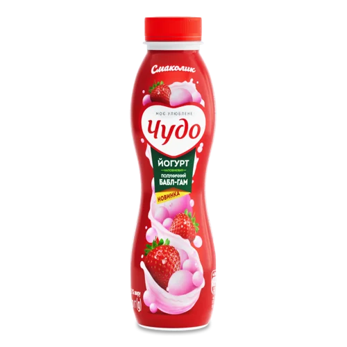 Йогурт 2.5% з Фруктовим Наповнювачем Полуничний бабл-гам, п/пл, 260г