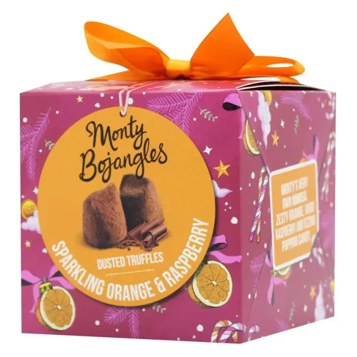 Трюфелі Monty Bojangles з какао, цукерками, натуральними смаками апельсина та малини 100г