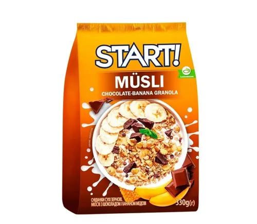 Мюслі Start! з шоколадом і бананом 330г