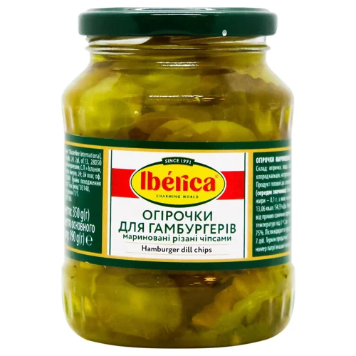 Корнішони Iberica нарізані 5-7мм 370мл