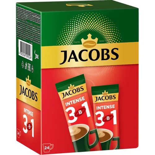 Напій кавовий Jacobs 3в1 Intense розчинний 13,5г х 24шт