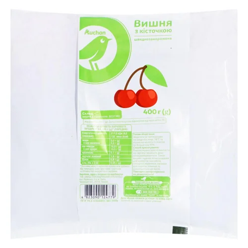 Вишня Auchan з кісточкою заморожена 400г