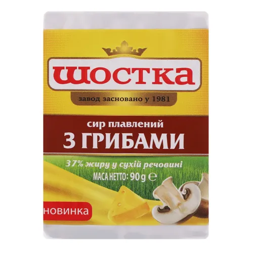 Сир плавлений 37% з грибами Шостка м/у 90г