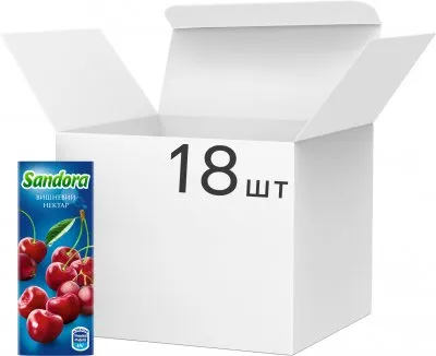 Упаковка нектара Sandora Вишневий 0.2л х 18 шт