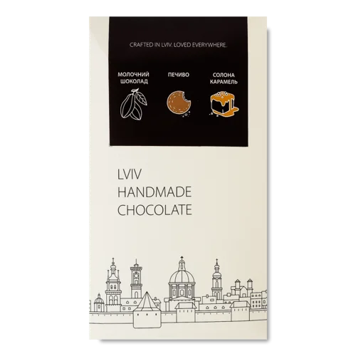 Молочний Шоколад з Солоною Карамеллю та Печивом, В/К, 78г