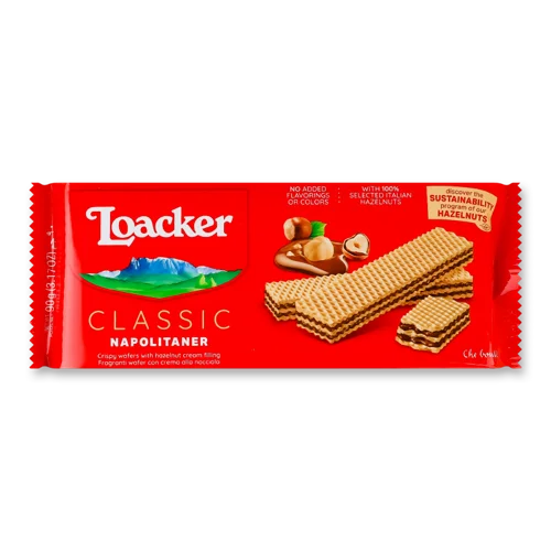 Вафлі З Горіховою Начинкою Napolitaner Classic, в/ґ, 90г