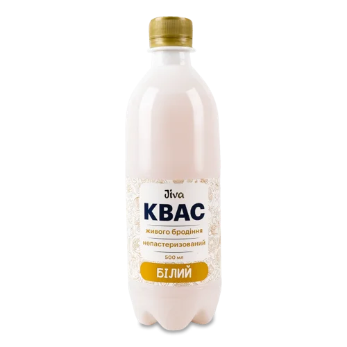 Квас Живого Бродіння Сильногазований Непастеризований Білий, п/пл 500мл