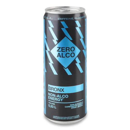 Напій Енергетичний Безалкогольний Сильногазований Bronx з/б 0.33л