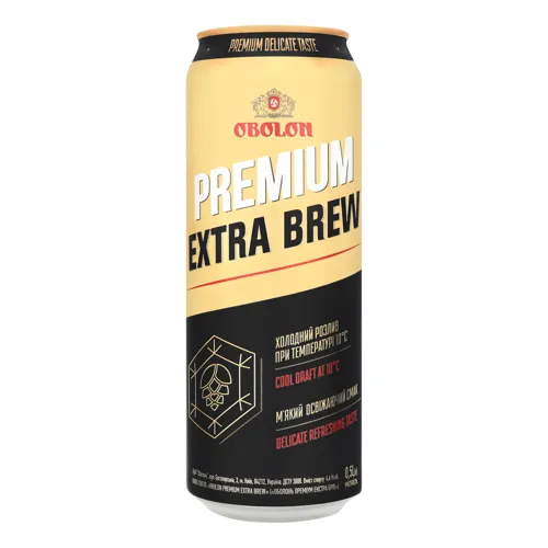 Пиво світле пастеризоване Premium Extra Brew Оболонь 0.5л 4.6%