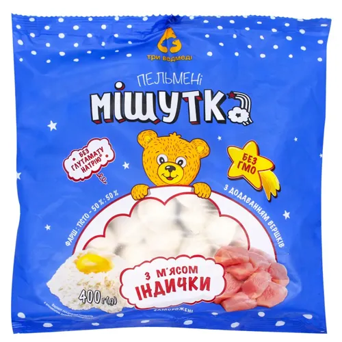 Пельмені Мішутка з м'ясом індички 400г