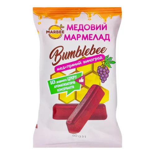 Мармелад медовий «Мед-пряний виноград» Bumblebee Marbee 50г