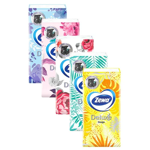 Хусточки носові Zewa Deluxe паперові 3-х шарові 10шт