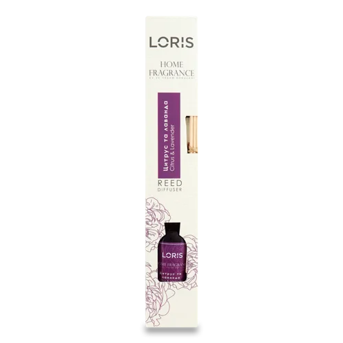 Аромадифузор Citrus&Lavender Loris 55мл, з декоративними бамбуковими паличками