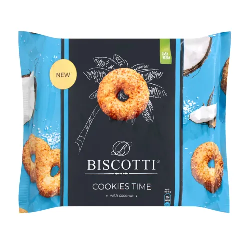 Печиво здобне пісочно-відсадне з кокосом Cookies time Biscotti м/у 160г