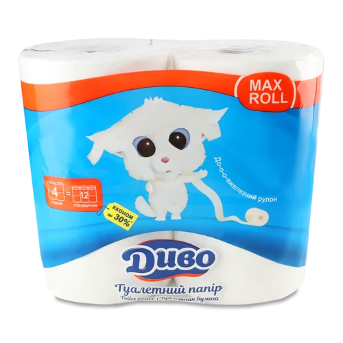 Туалетний Папір 2-Шаровий MaxRoll Диво, 4 шт