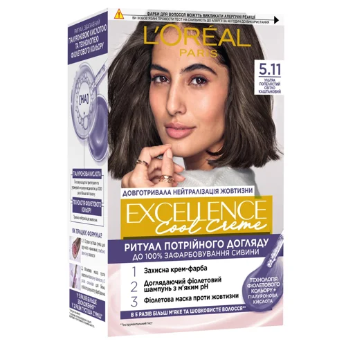 Фарба для волосся L'Oreal Paris Excellence Cool Creme 5.11 Ультра попелястий світло каштановий