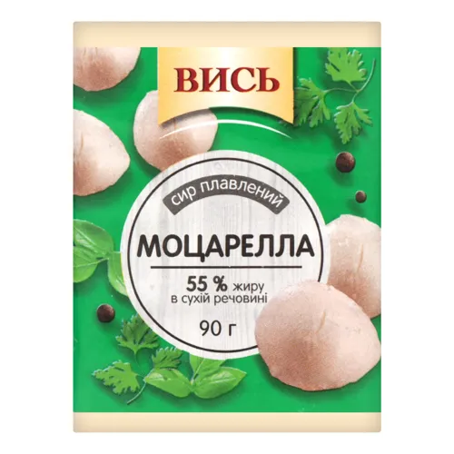 Сир плавлений 55% Моцарелла Вись м/у 90г