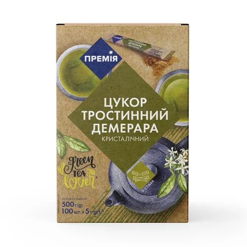 Цукор Премія Демерара тростинний коричневий стік 500г