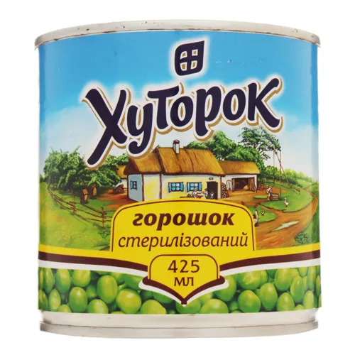 Горошок зелений Хуторок с/б 410г