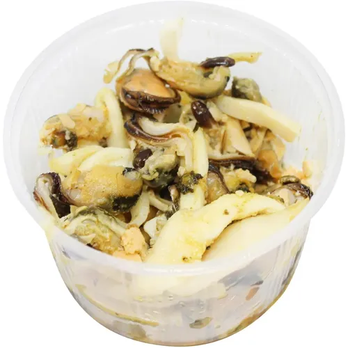 М'ясо мідій та кальмар соломка в олії, вагові