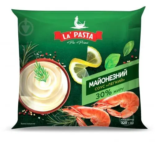 Майонезний соус "Легкий" 30% ТМ La Pasta 320г, філ-пак