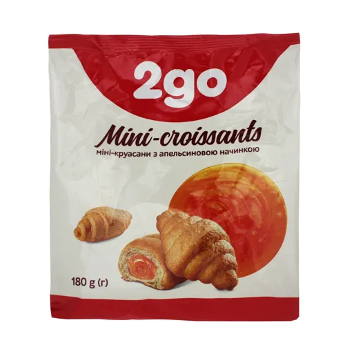 Міні-круасани з апельсиновою начинкою 2go м/у 180г