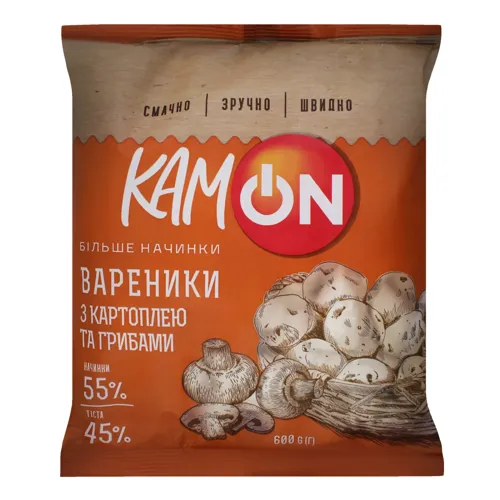 Вареники з картоплею та грибами Kamon м/у 600г