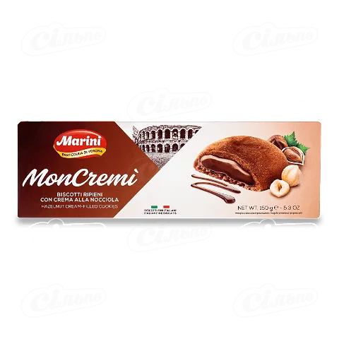Печиво Marini Moncremi з фундуковим кремом 150г
