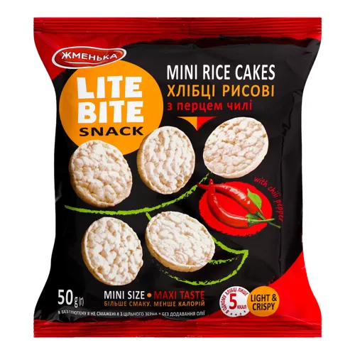 Хлібці рисові з перцем чилі Lite Bite Жменька м/у 50г